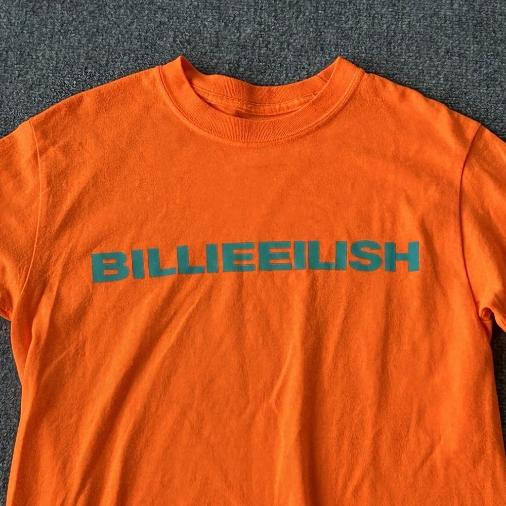 Billie Eilish Shirt‎ Adult Small Don't Smile At Me Orange Graphic Long Sleeve